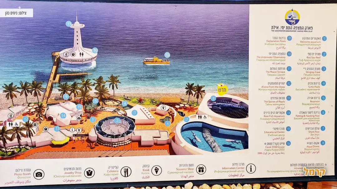 מפרט אזורי פארק המצפה התת ימי