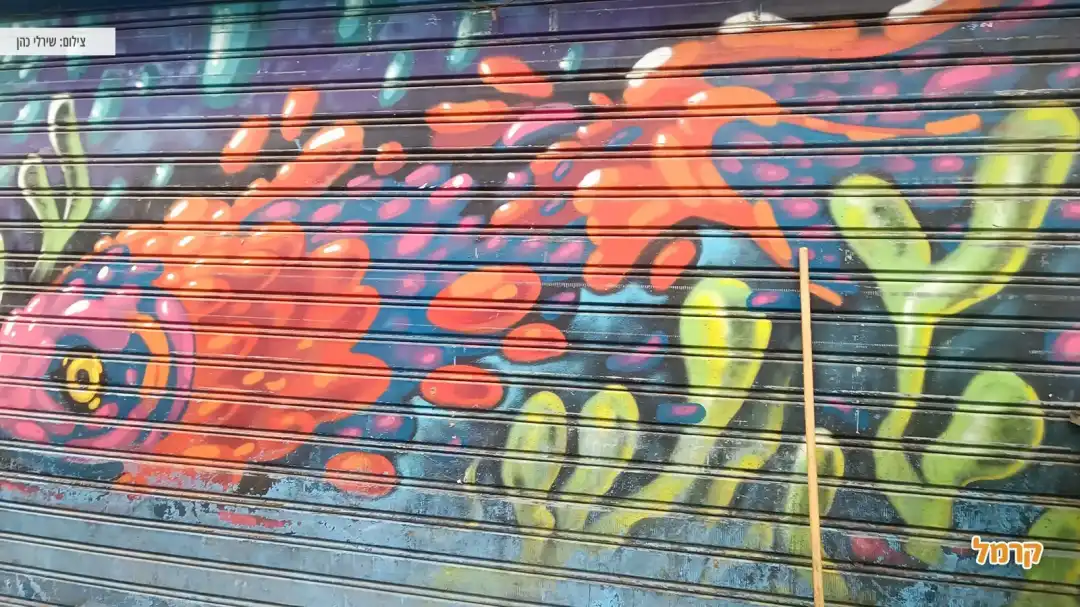 קיר עם ציור גרפיטי