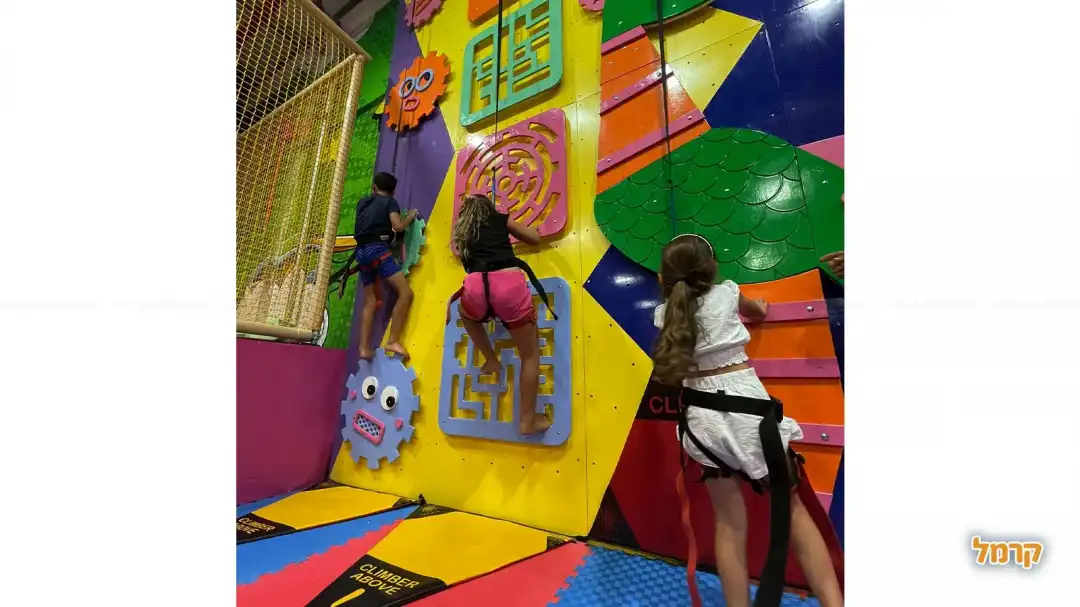 ילדים מטפסים בקירות טיפוס שונים