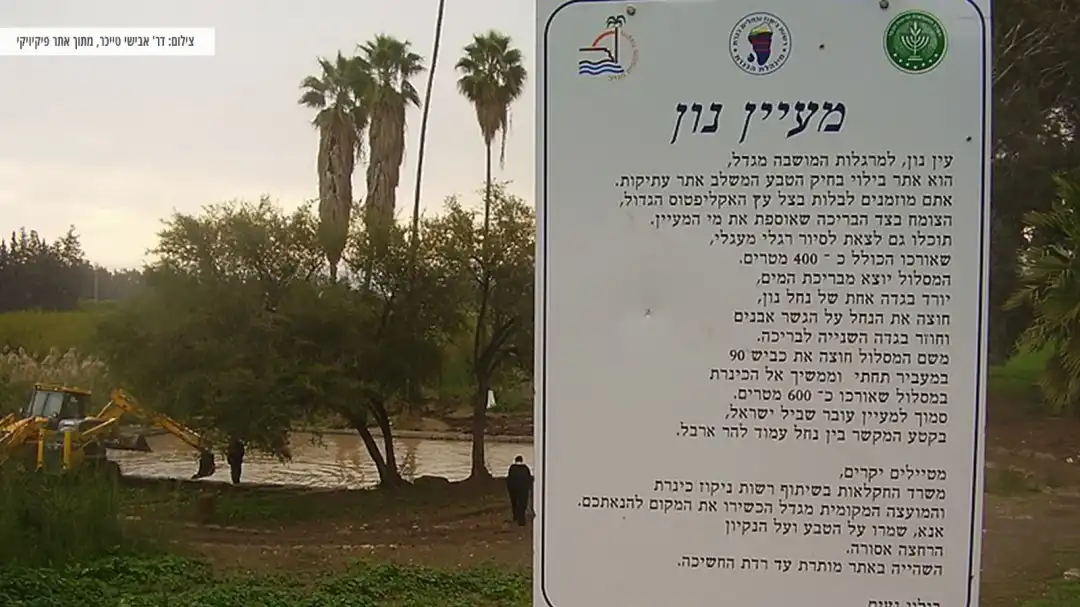 משפחה מבלה במעיין עין נון