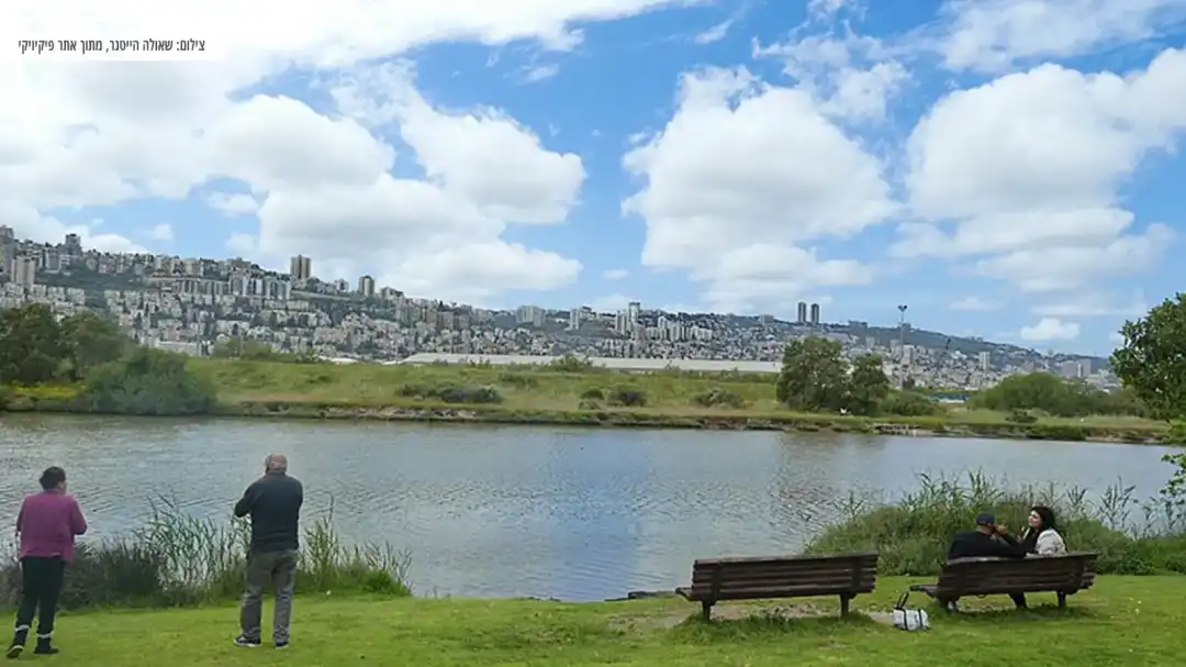 אנשים מבלים בפארק הקישון בחיפה