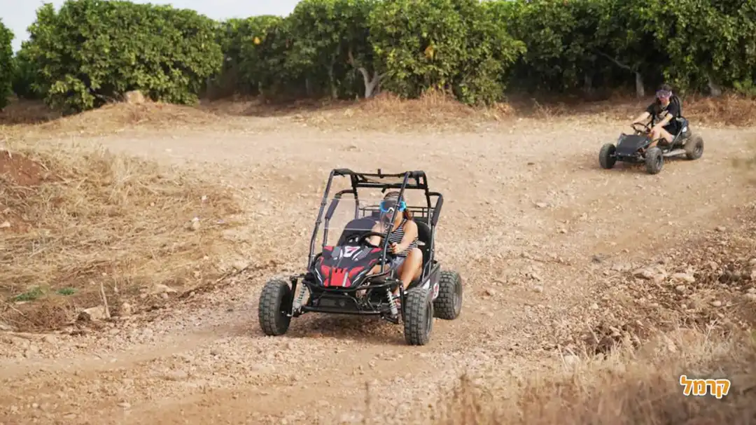 ילדה נוהגת בבאגי