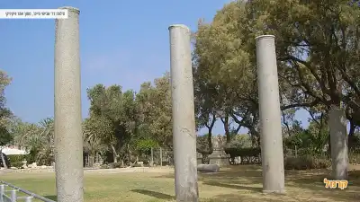 שורת עמודים שנותרו מהעיר הקדומה